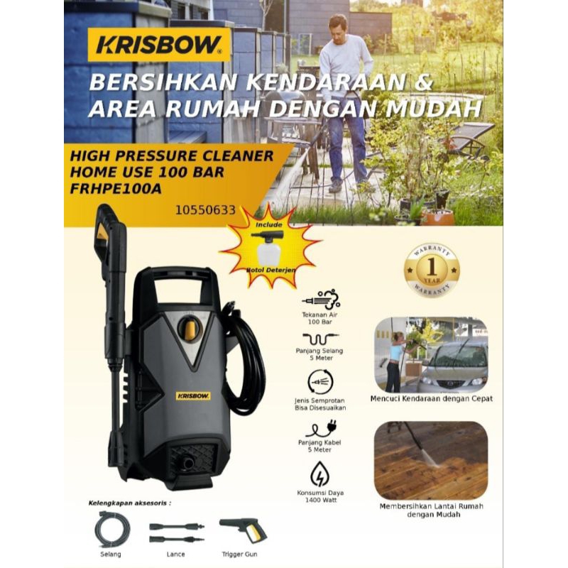 Mesin steam cleaner krisbow 100bar