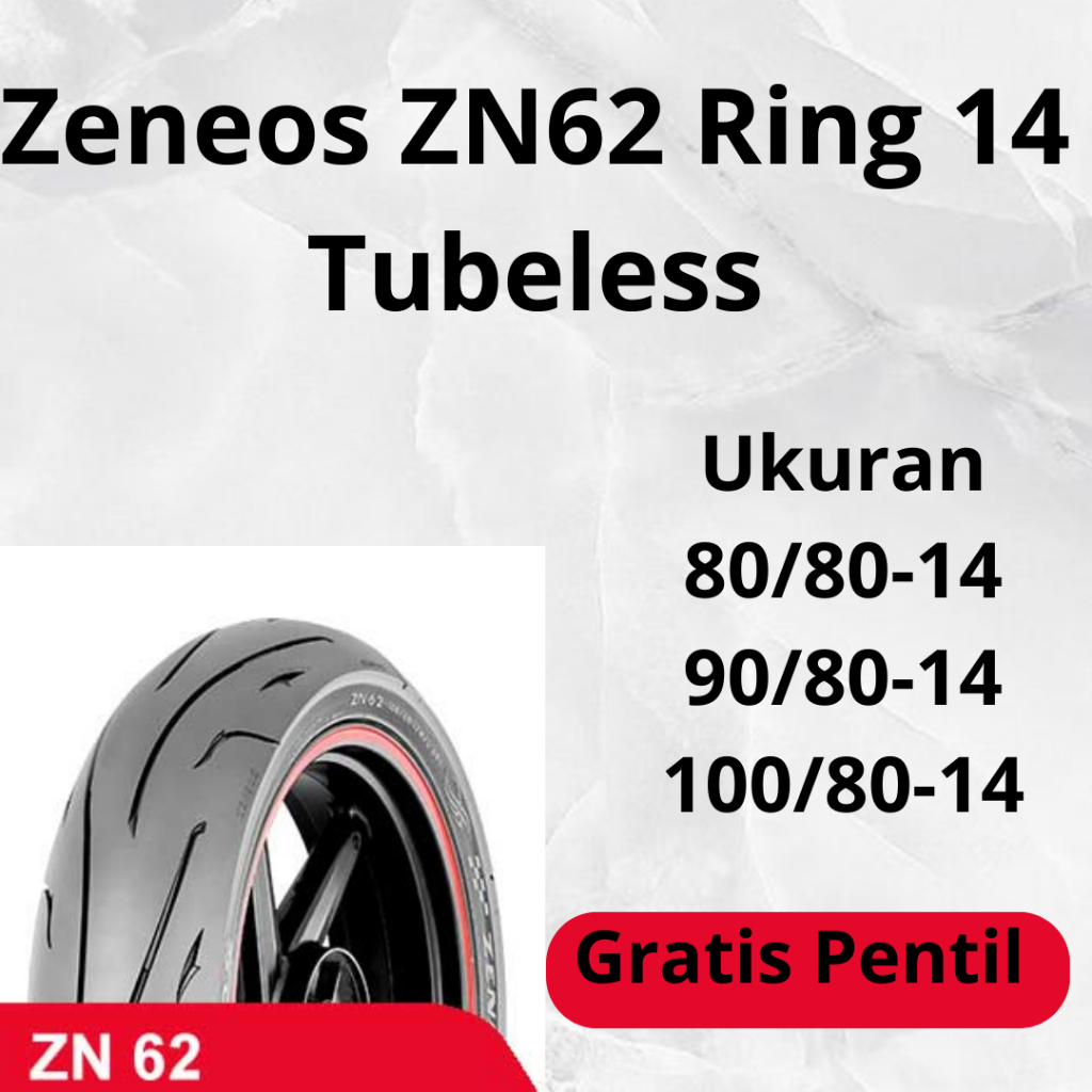 Zeneos ZN62 Ban Motor Ring 14 90/80 100/80  Ban Tubles Ban Ring 14