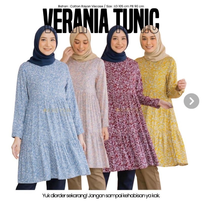 VERANIA TUNIK JUMBO LD 130 PB 105  DIYAS LONG TUNIK JUMBO RAYON VISCOSE  ZALFA OUTFIT JUMBO