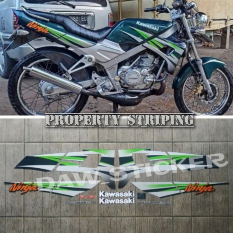 lis stiker striping body montor NINJA R kis 2014 warna hijau
