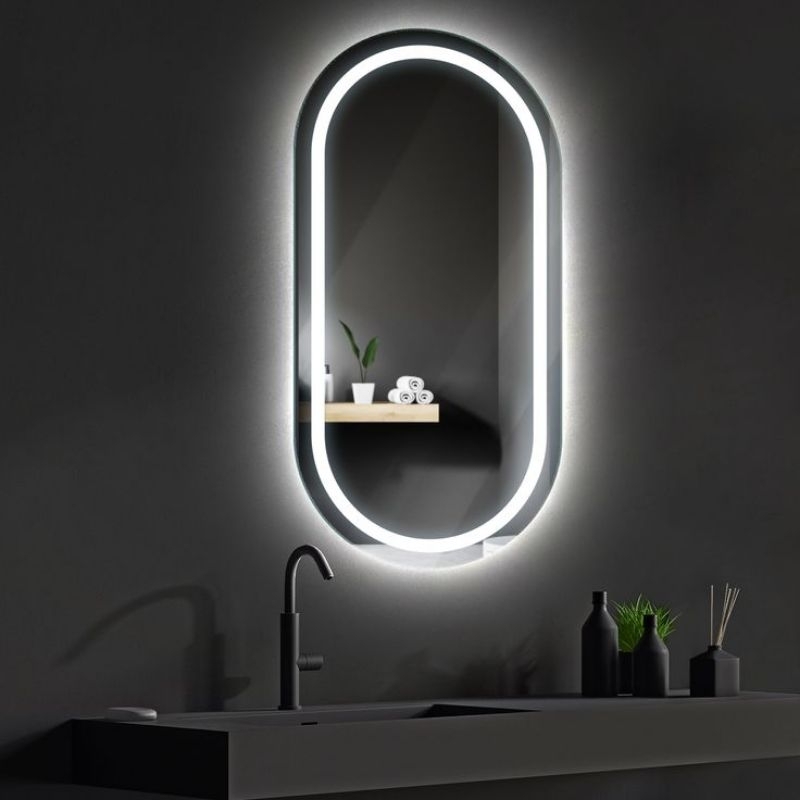 Kaca Cermin Kamar Mandi Aesthetic LED Wastafel Cermin Lampu