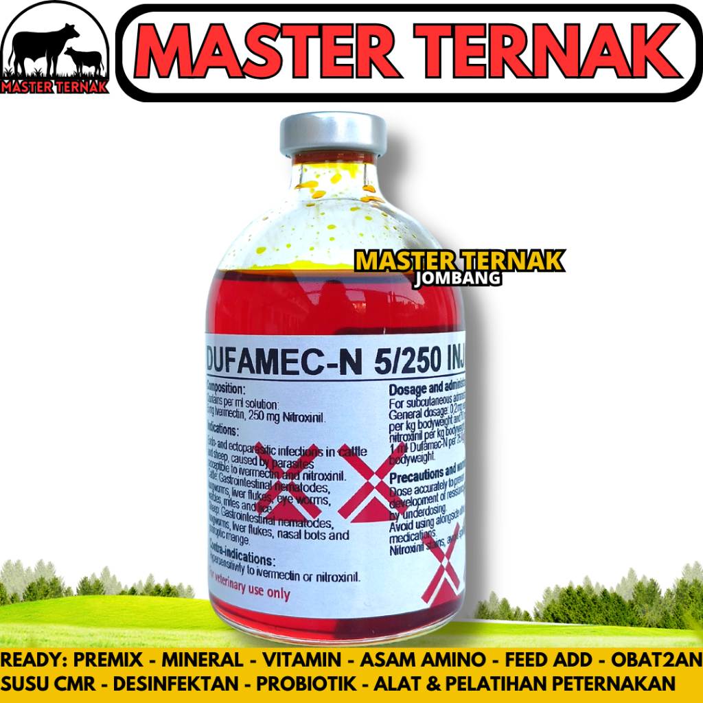 DUFAMEC N 100ML DUTCHFARM - Obat Cacing Hati Ampuh Super untuk Ternak Sapi Kambing Domba