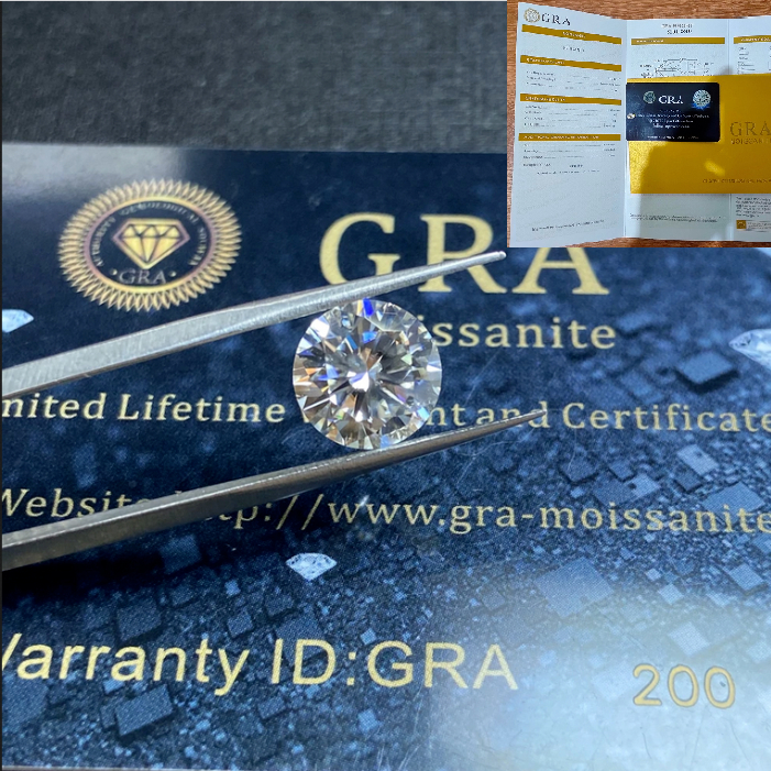 BATU PERMATA Berlian Moissanite 8mm 6.5mm 5mm 4mm 3mm 2.5mm
