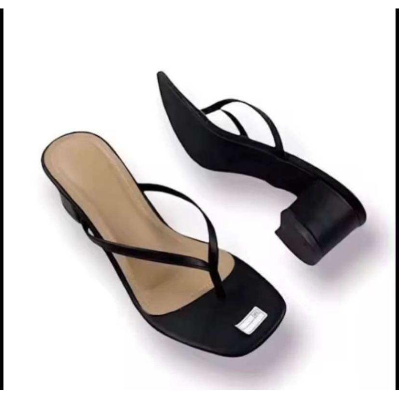 Heels Jepit Wanita Hak Tahu Sandal Wanita Hak 5cm