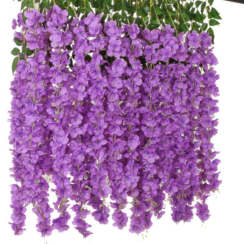 Wisteria Jumbo Gantung Bunga Artificial Dekorasi Bunga Juntai Rambat Bunga Hias Wisteria Ornamen Tan