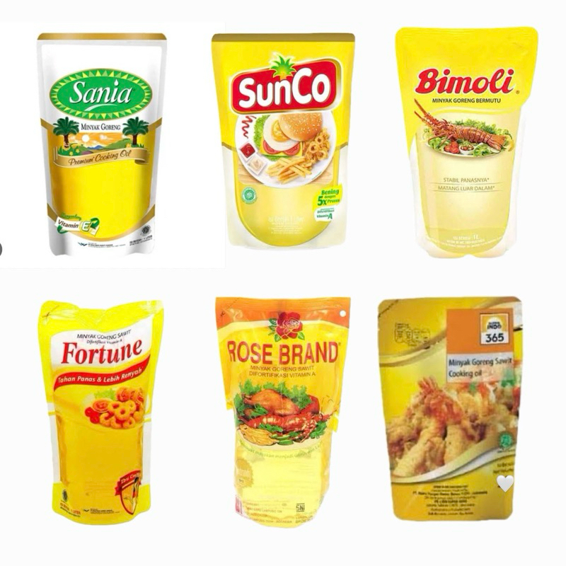 

All Varian Minyak Goreng 1 liter Minyak Sania/ Fortune/ Rosebrand and 365