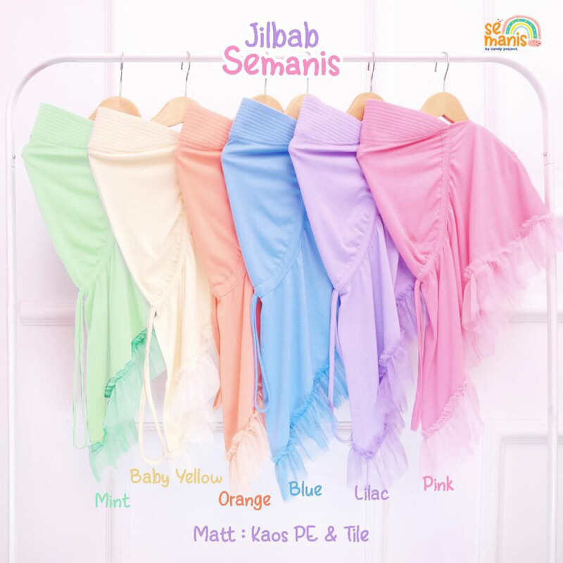 Jilbab anak Jilbab semanis jilbab anak perempuan bahan kaos PE aplikasi tile usia 2-5tahun