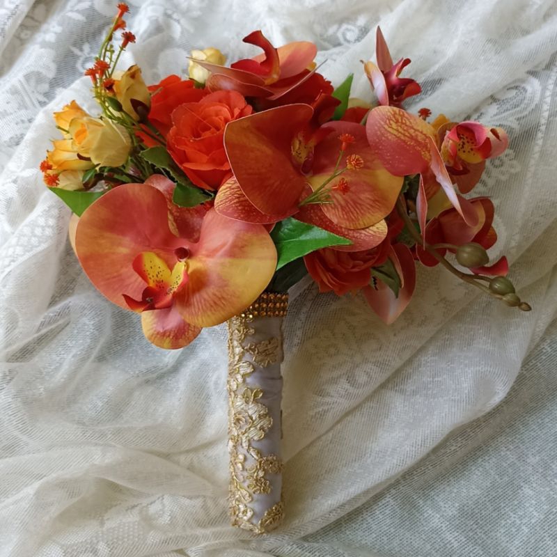 Bunga Buket Pengantin Artificial Hand Bouquet Wedding Prewedding Bungaa Tangan Pernikahan