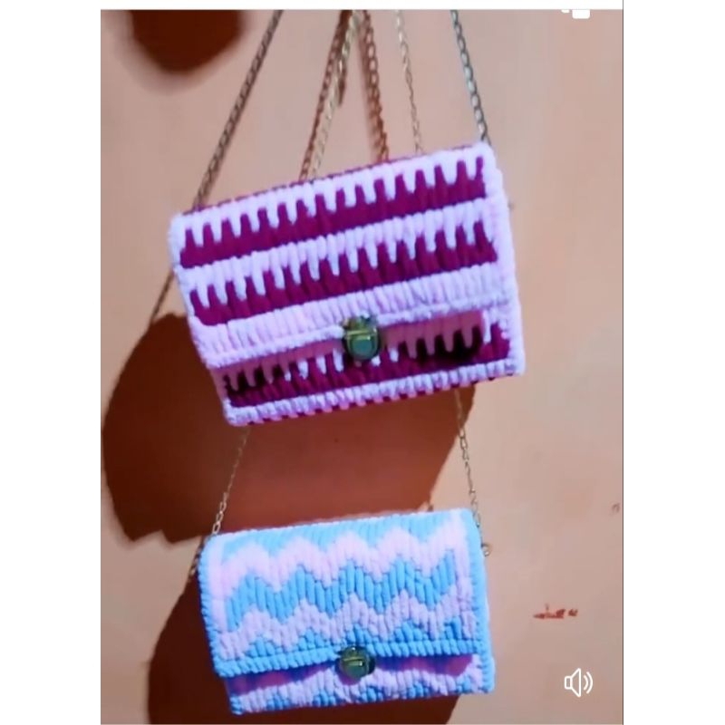 Tas rajut kanvas plastik