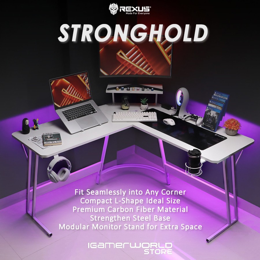 Rexus Stronghold RXD-230 / RXD 230 Gaming Desk L Shape