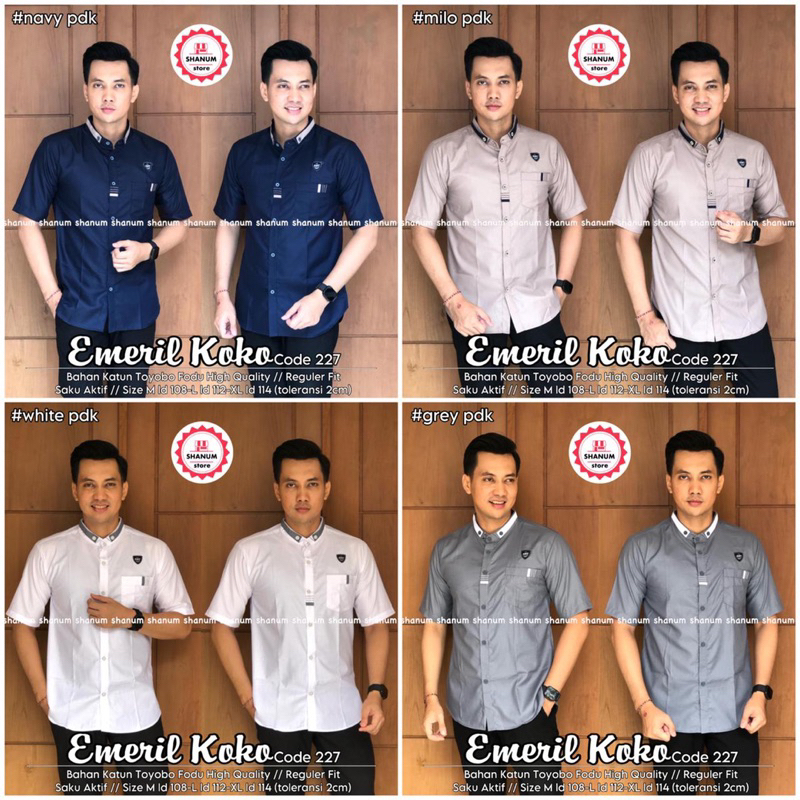 Shanum kemeja pria emeril koko | toyobo M-XL
