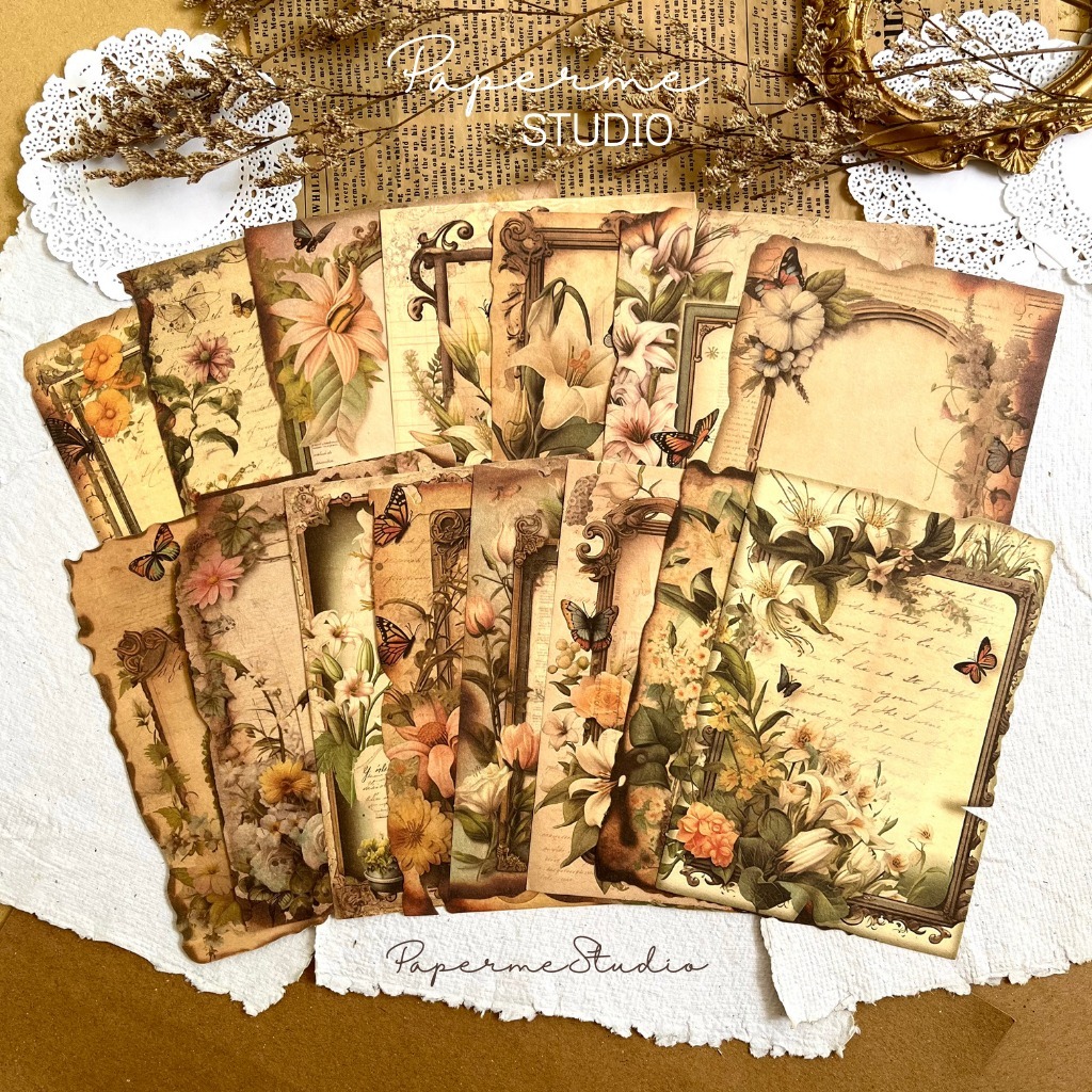 

PAPER DECO - paper journal burn paper flowers aesthetic dekorasi buku hias by Papermestudio