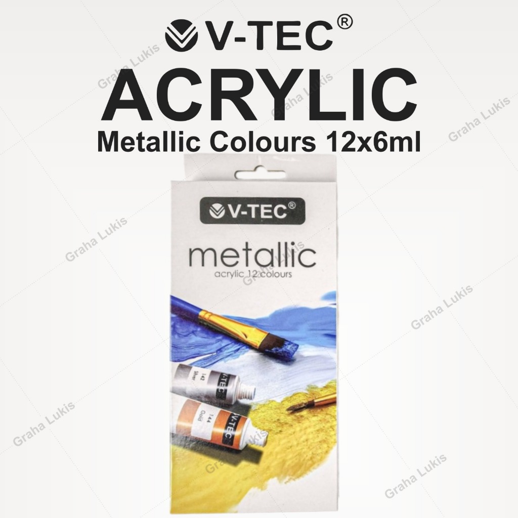 

V-TEC Metallic Acrylic / Cat Akrilik Metalik 12x6ml MA-612