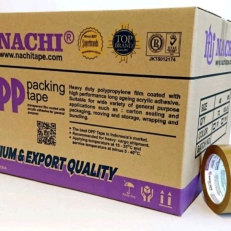 

Lakban Nachi 48mm x 100yard / Isolasi Nachi 2inch 100yard