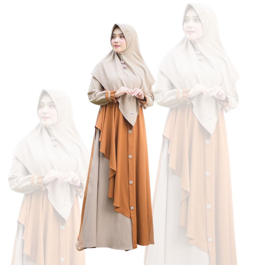 SUKAHIJAB - Sarimbit Qeenan Dress Gamis Wanita Terbaru Polos Busui Friendly Jumbo