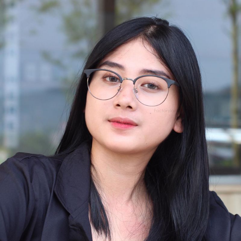 kacamata frame 6214 oval lensa photocromic//bluecromic