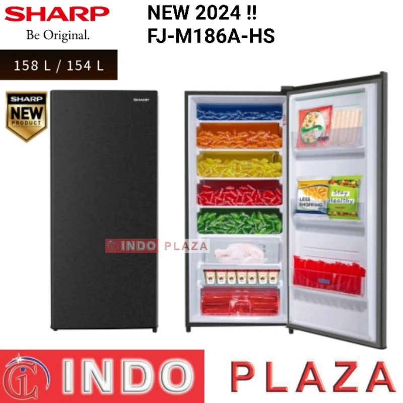 KULKAS FREEZER 6 RAK SHARP FJ-M186A-HS / FJ-M189N-SS NO Key / K-SS With Key