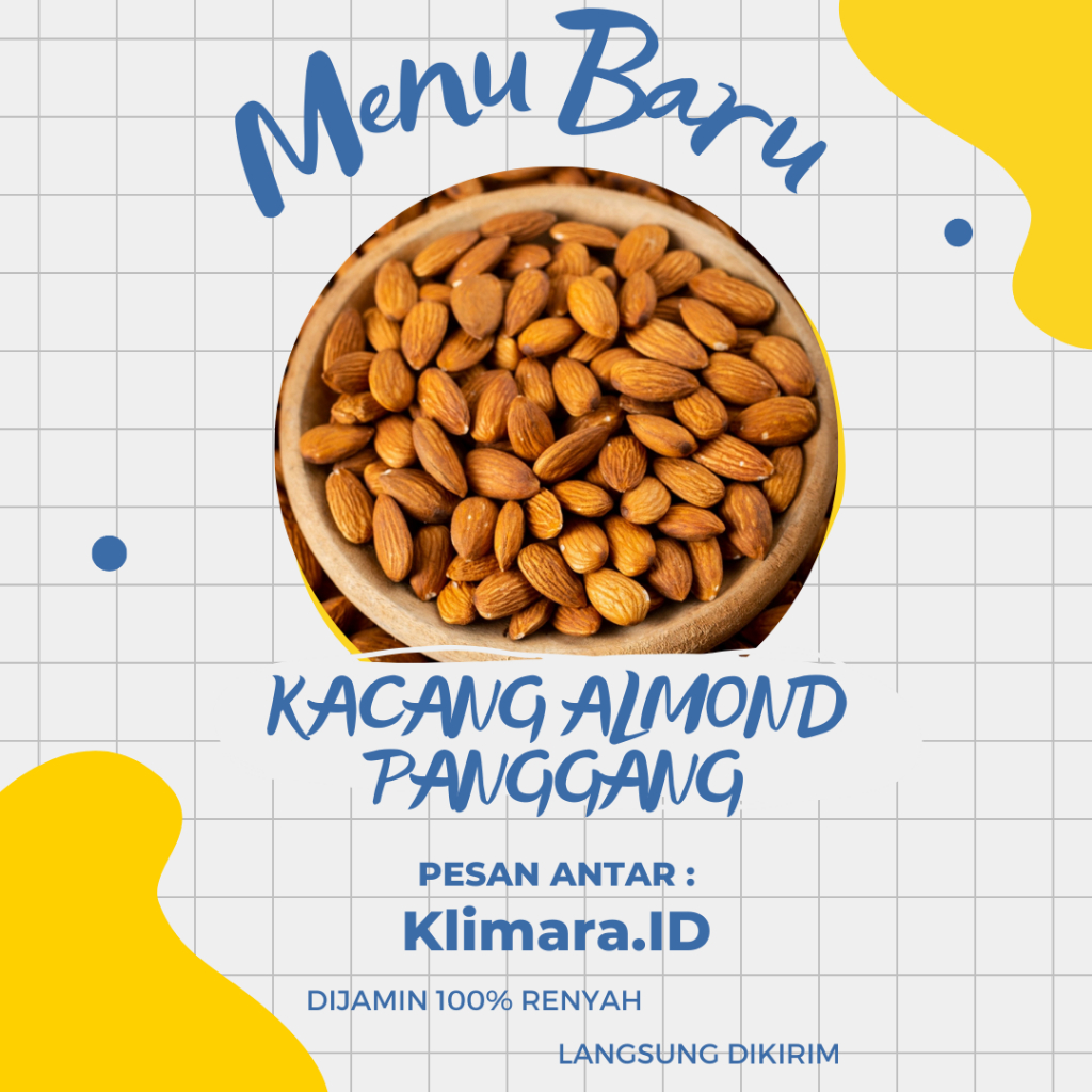 

Kacang almond roasted (PANGGANG) GRADE A PREMIUM 1KG BEST SELLER