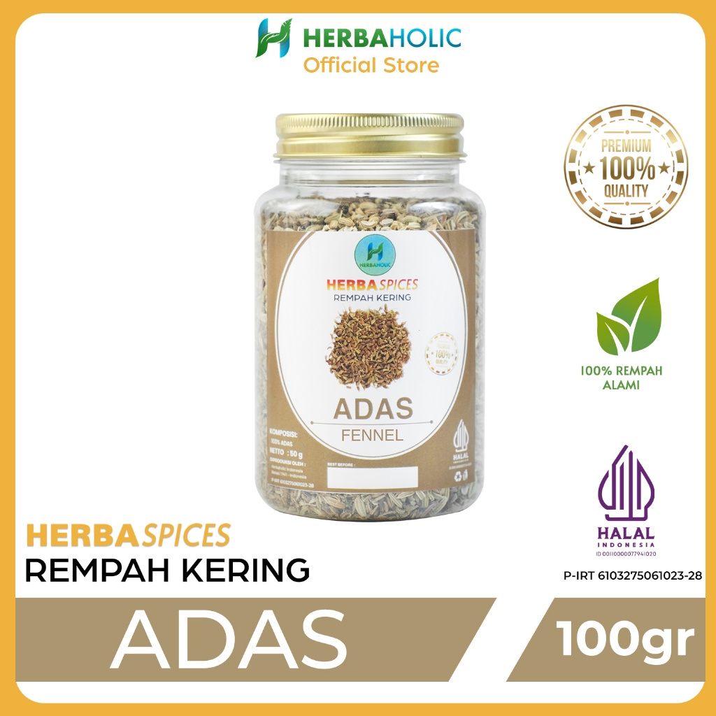 

Herbaholic.id Herbaspice Adas Fennel Rempah Kering 100gr