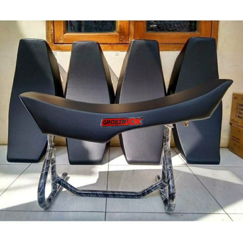 JOK RX KING PERAHU EXTREME KULIT POLOS HALUS-Jok rx king perahu extreme hitam polos halus