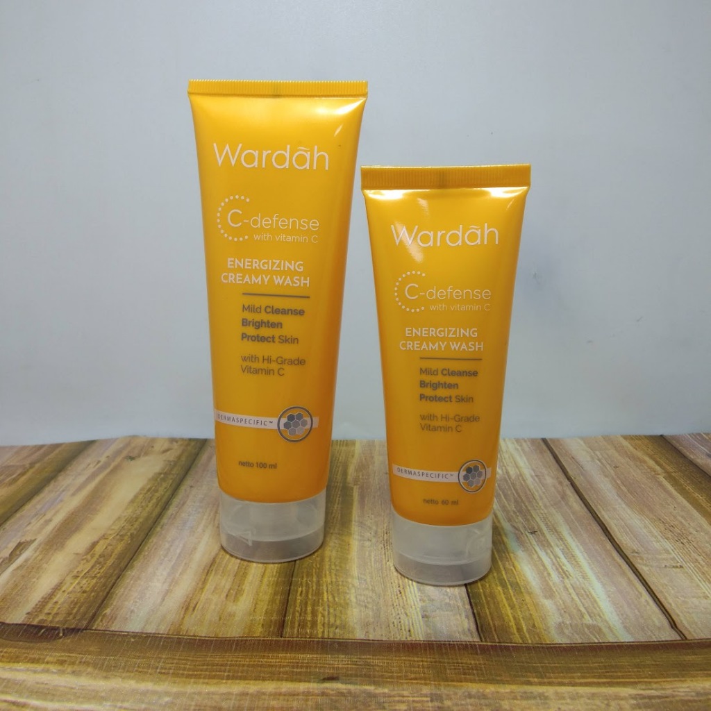 WARDAH C-Defense Energizing Creamy Wash 100/60 ml/Pembersih Wajah/Sabun Muka/Creamy Wash Wardah/C De