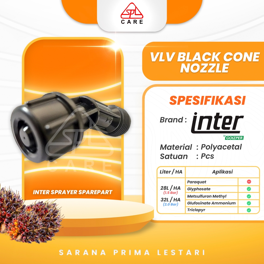 VLV BLACK CONE NOZZLE / SPAREPART INTER SPRAYER PUMP