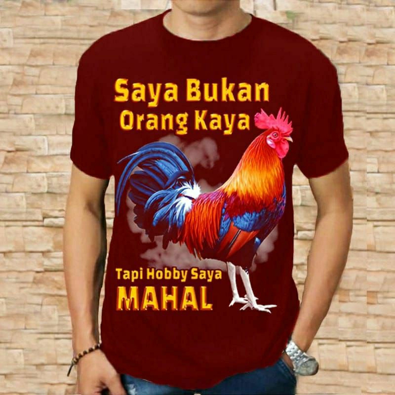 Kaos Distro Pria Dewasa Remaja Keren Original Terbaru Motif Ayam Hobby Ayam Petarung Baju Cowok Kere