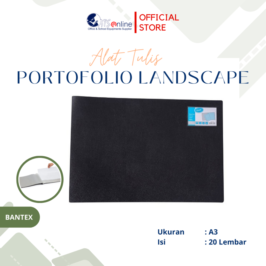 

BANTEX Portofolio A3 Isi 20 Lembar Warna Hitam Ladscape