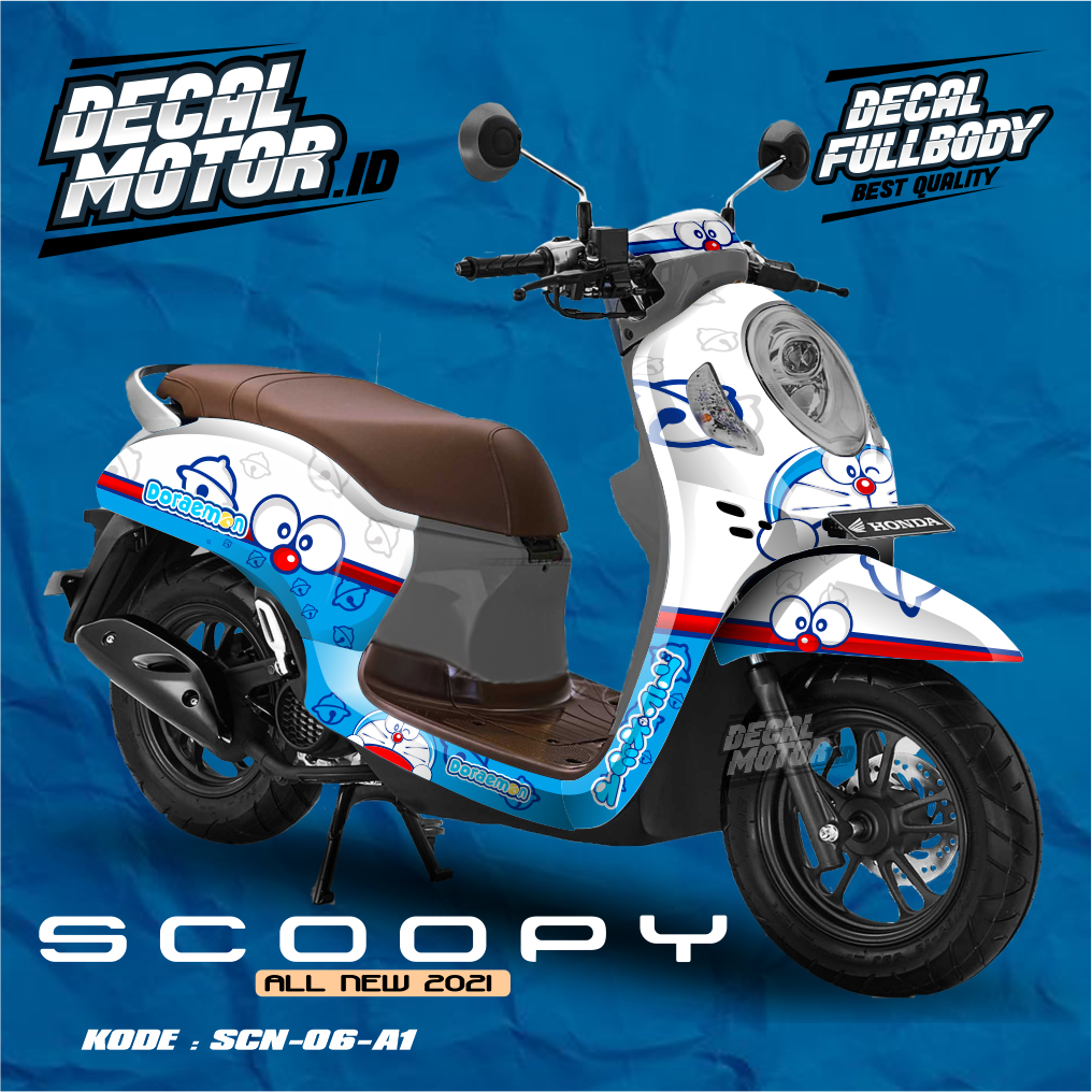 (COD) Stiker Decal Scoopy New 2021 Full Body Motif Custom Kartun Anime Simple - Kode SCN