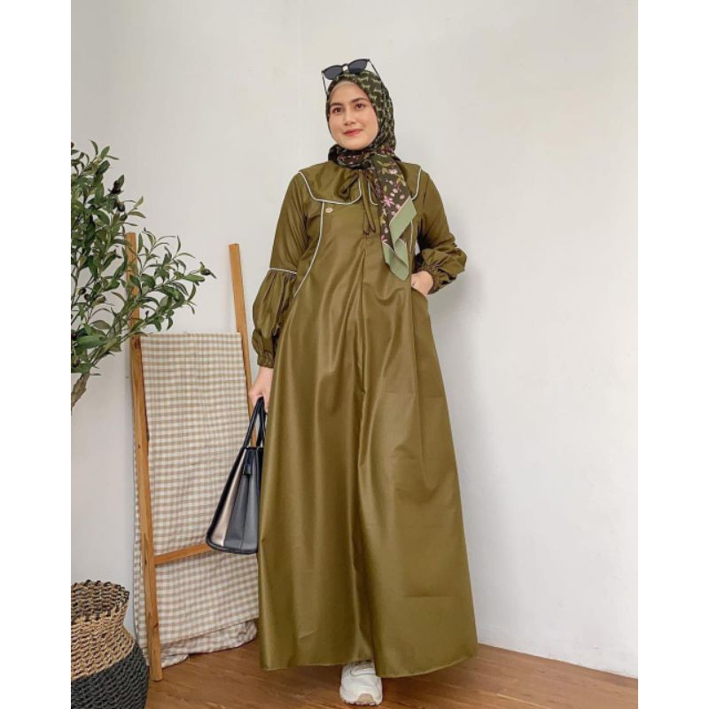 ABAYA MECCA DRESS GAMIS BUSANA MUSLIM CEWEK PEREMPUAN SIMPLE MODERN MODIS KEKINIAN POLOS LEBARAN WAR