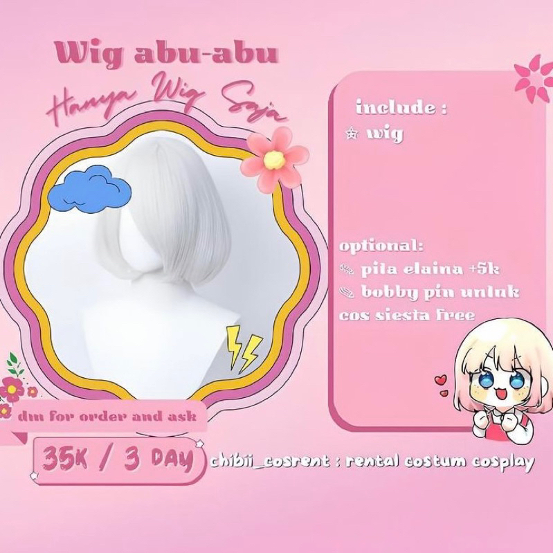 Rental wig abu abu