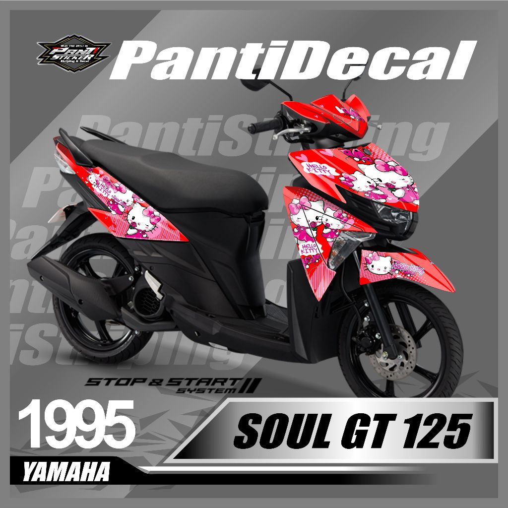 Sticker Motor Soul  GT 125 Fullbody free Custom All Variasi - striping Decal motor mio soul gt 125 D