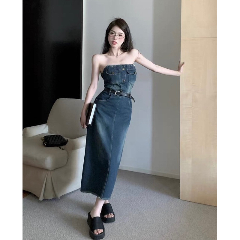 [MEILI WEAR] maxi dress kemben jeans