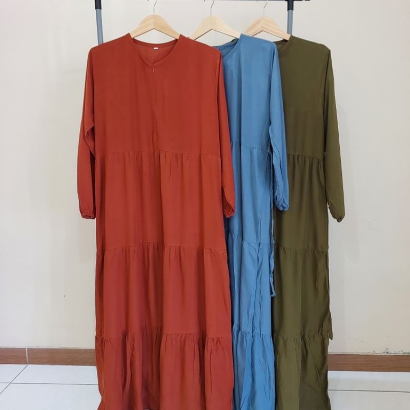 Gamis Susun Rayon DENIM LD 110