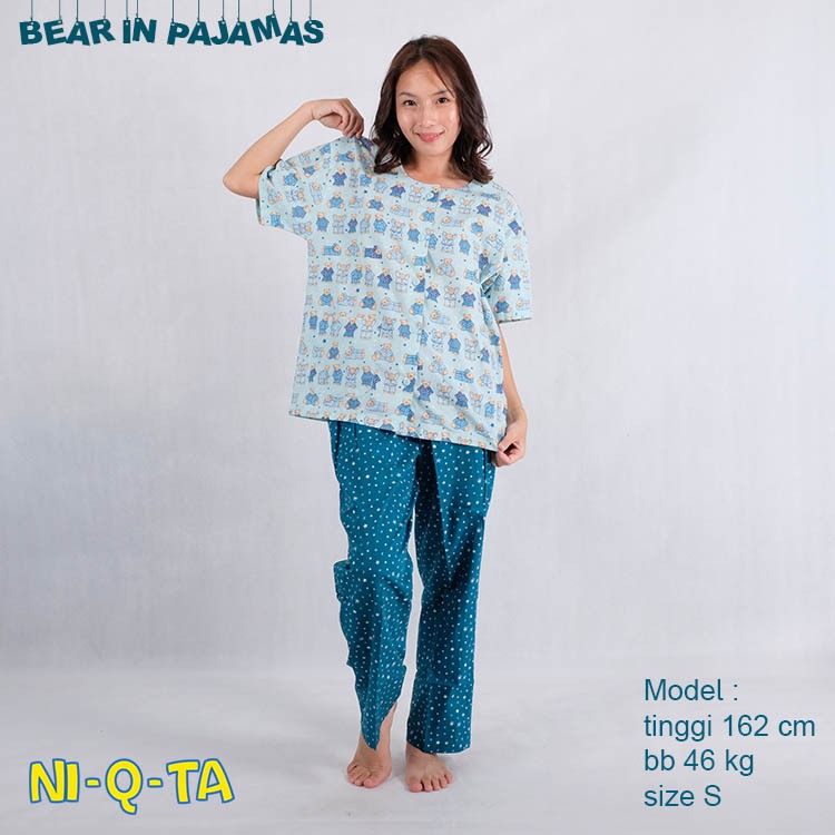Piyama NiQTa Bear Pajamas dewasa baju tidur piama katun wanita perempuan