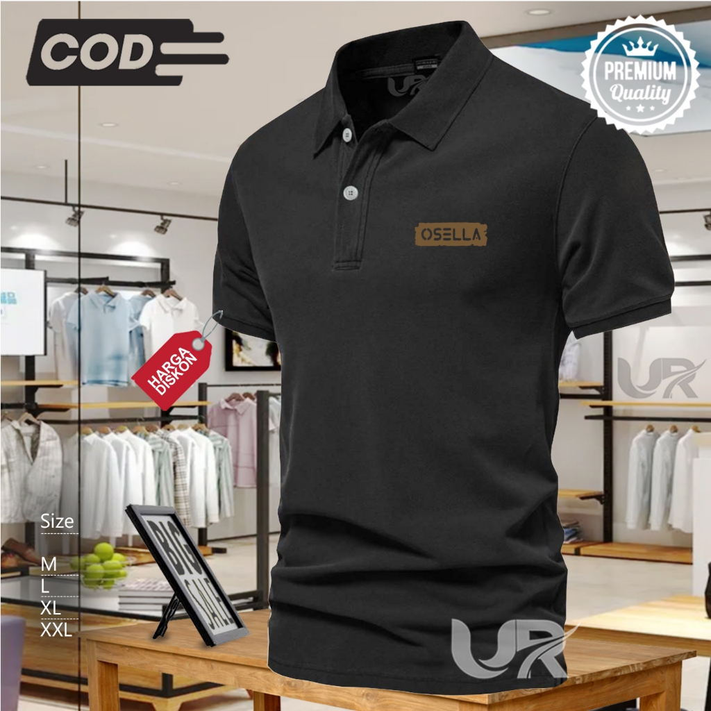 COD - Tshirt POLO Kerah Osella Blok Gold - Kaos Kerah Dewasa Shirt / Kaos Wangki Pria Polo / Kaos Po