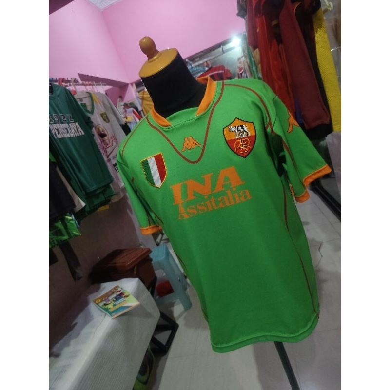 jersey as roma retro 2001 ijo