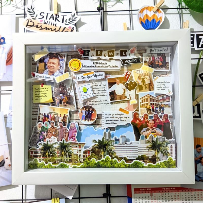 [3 HARI JADI] Gift Hadiah Kenangan Untuk Rekan Kerja Scrapframe Foto Pop Up 3D Farewell Perusahaan