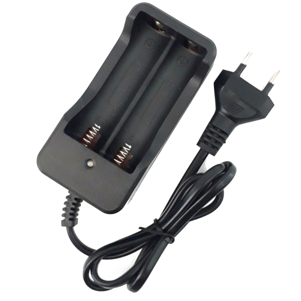 Fast Charger Baterai 18650 2 Slot + Kabel EU Plug Battery Charger Desktop
