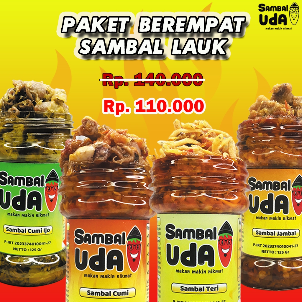 

Paket Hemat Sambal Lauk Cumi Teri Jambal Ayam Suwir