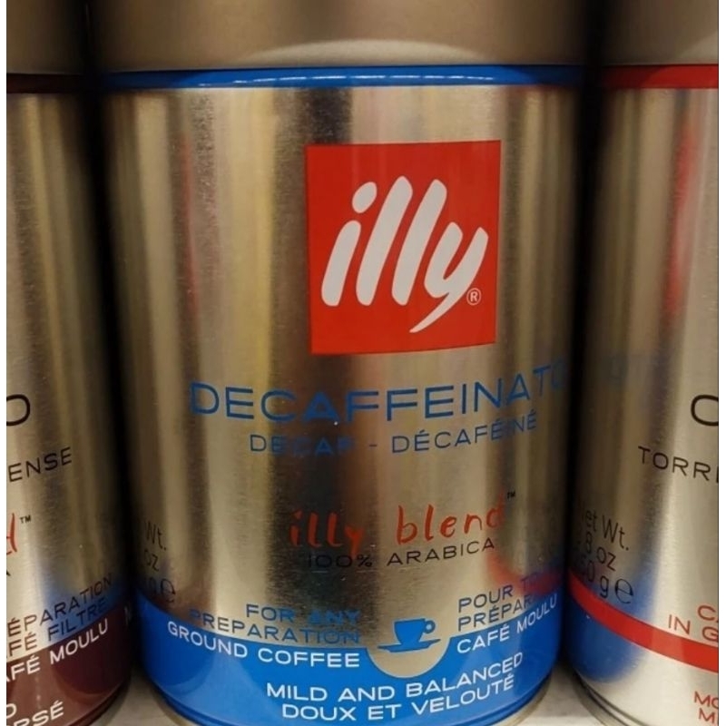 

Kopi illy decaffeinated arabica ground bubuk tin 250 gr | coffee