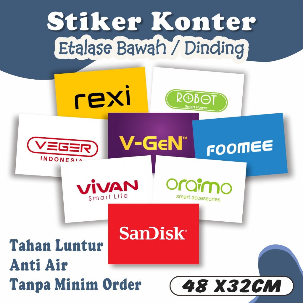 

Stiker Konter accesories hp - siap tempel - bahan plastik - tahan air