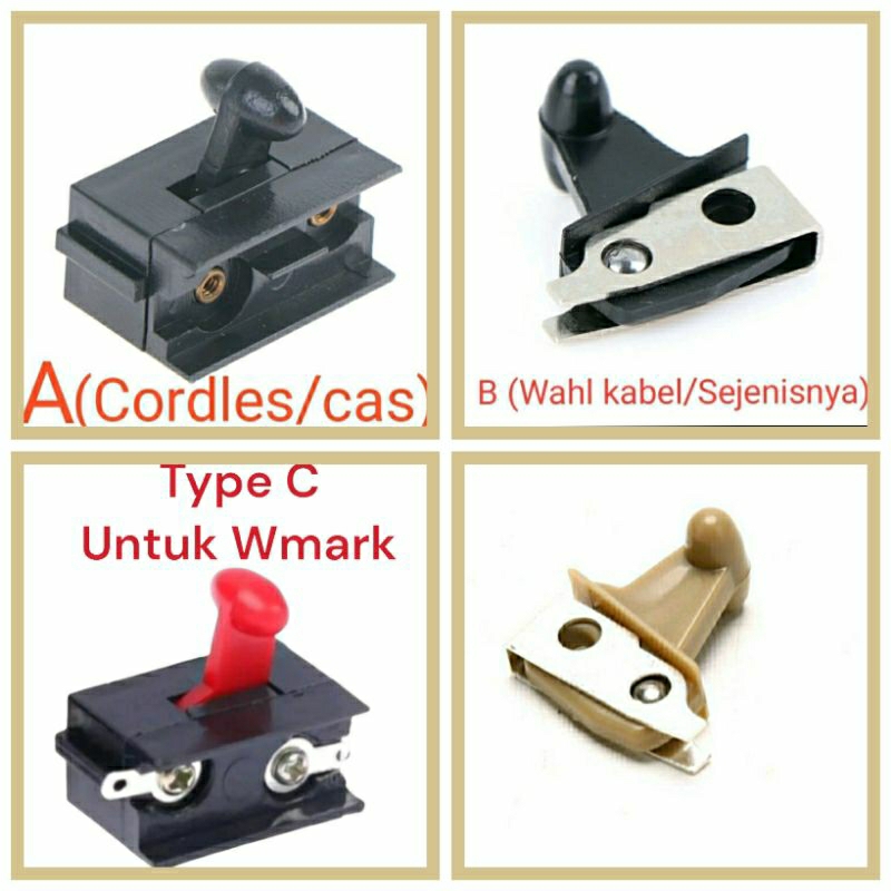 Saklar on/off  mesin cukur Kemei.Chj Pro.wmark dll yang seukuran.