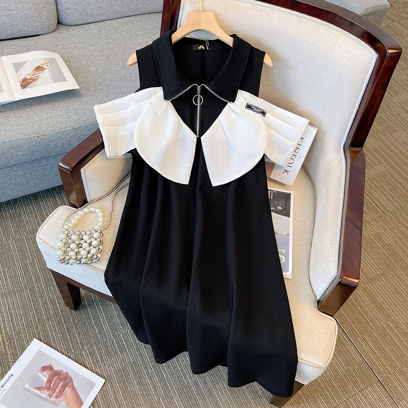 Midi Dress Jumbo Big Size Hitam Sabrina Putih Black White Off Shoulder Baju Casual Wanita Women Premium Wear Plus Size Besar