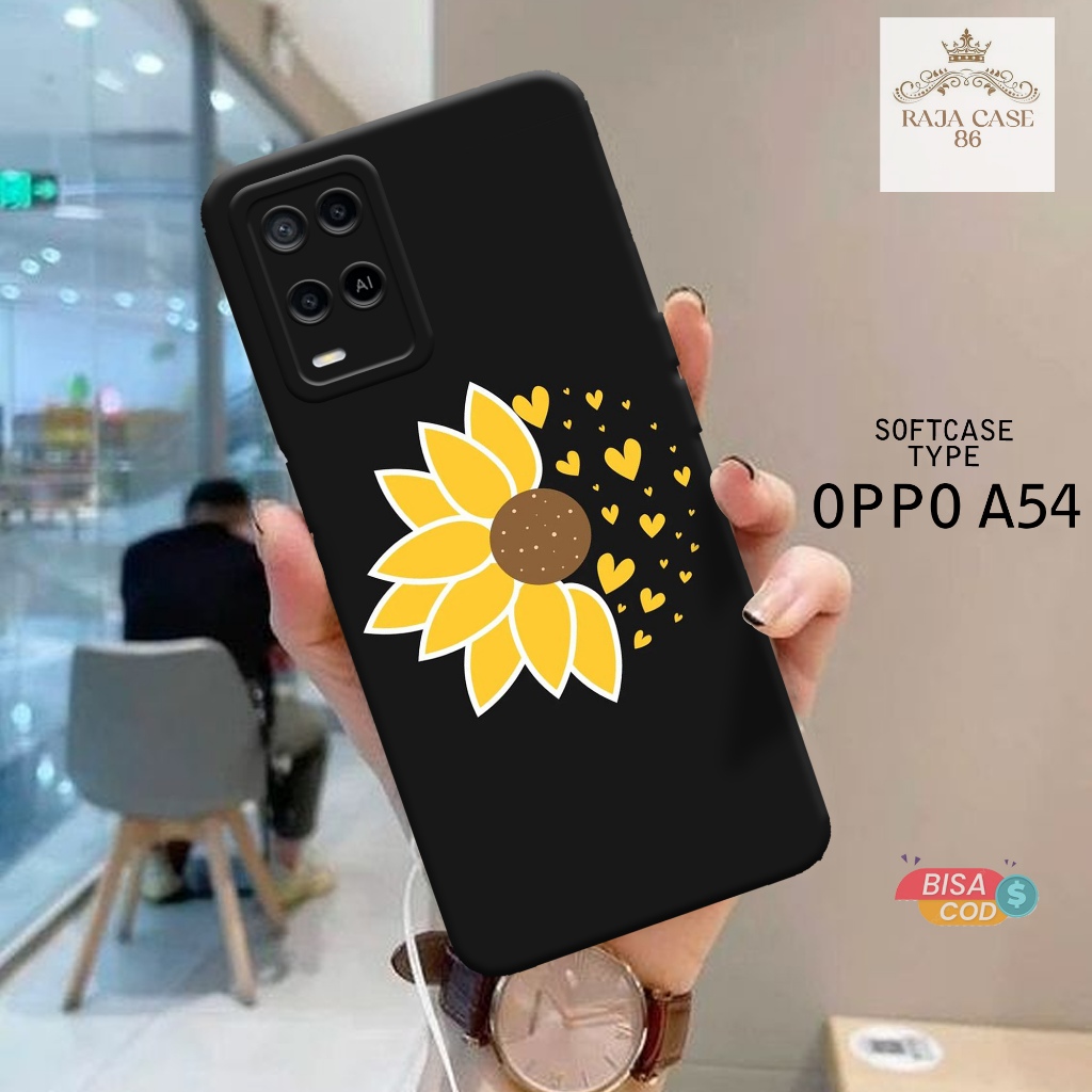 Case Oppo A54 4G Terbaru - Rajacase - casing Oppo A54 - Motif Softcase BUNGA- Pelindung handphone - 
