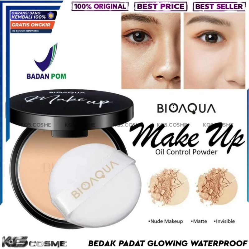 BIOAQUA Make Up Charm Clear Oil Control Bedak Padat Glowing Anti Air
