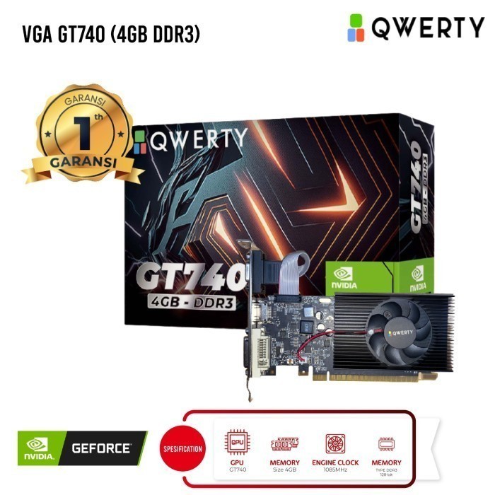 VGA CARD QWERTY GEFORCE GT740 / GT 740 4GB DDR3 128BIT