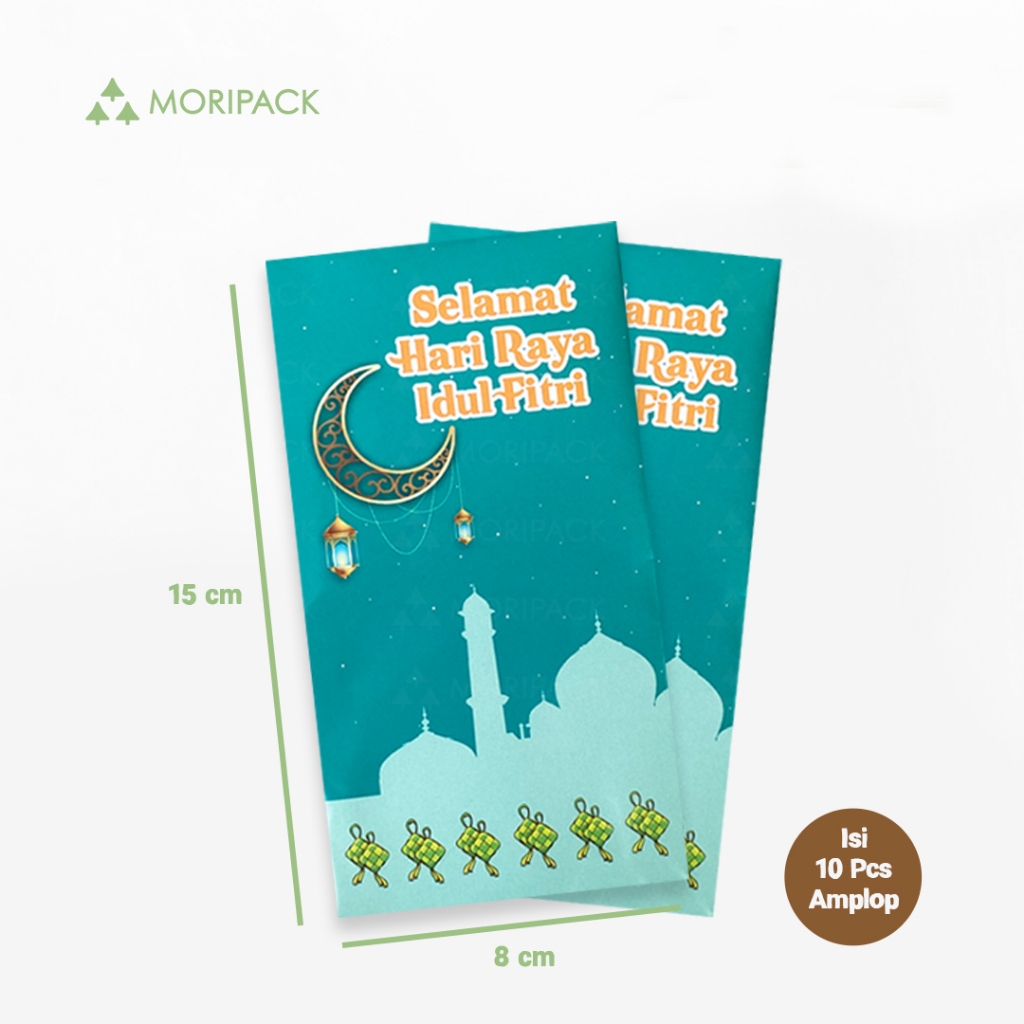 

Mori Amplop Lebaran / Selamat Hari Raya Idul Fitri Tosca Isi 10 Pcs