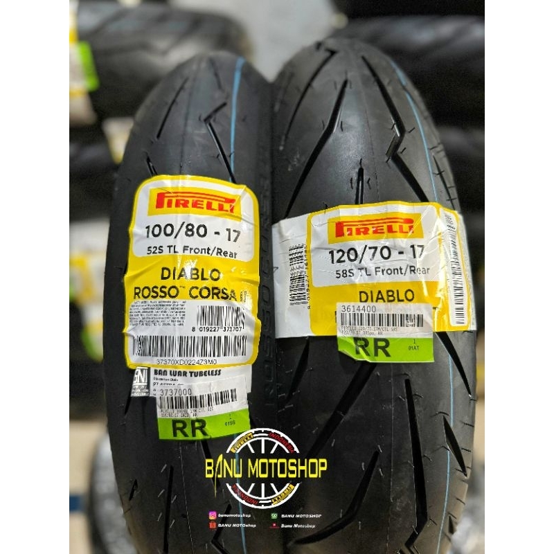 Paket Pirelli Diablo Rosso Corsa 2 II uk 100/80-17 & 120/70-17 Rosso Sport