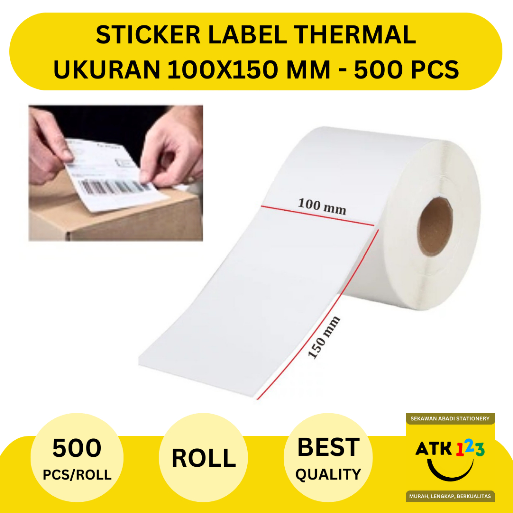 

Label Sticker Label Thermal 100x150 mm Isi 500 pcs Gulungan / Roll